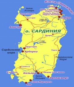 Карта Сардинии фото